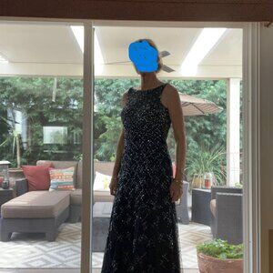 Formal Navy Dress with Sequins